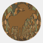 Moose Camouflage Ronde Sticker (Voorkant)