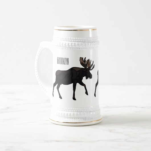 Moose cartoon illustratie bierpul (Voorkant links)