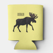 Moose cartoon illustratie blikjeskoeler (Achterkant)