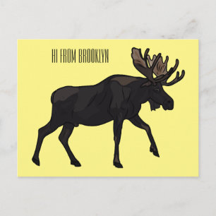 Moose cartoon illustratie briefkaart