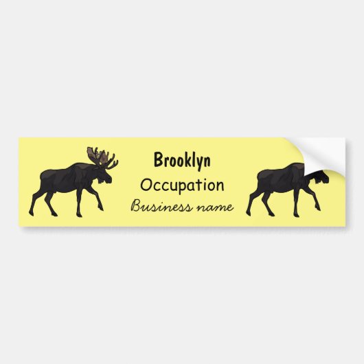 Moose cartoon illustratie bumpersticker (Voorkant)