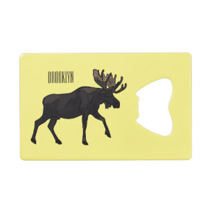 Moose cartoon illustratie creditkaart flessenopener