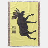 Moose cartoon illustratie deken (Voorkant Verticaal)