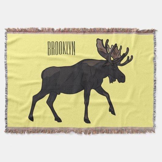 Moose cartoon illustratie deken (Voorkant)