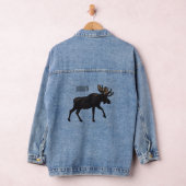 Moose cartoon illustratie denim jacket (Hangar)