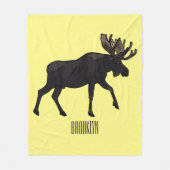 Moose cartoon illustratie fleece deken (Voorkant)