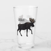 Moose cartoon illustratie glas (Achterkant)