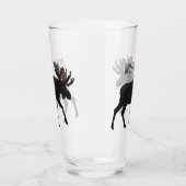 Moose cartoon illustratie glas (Links)