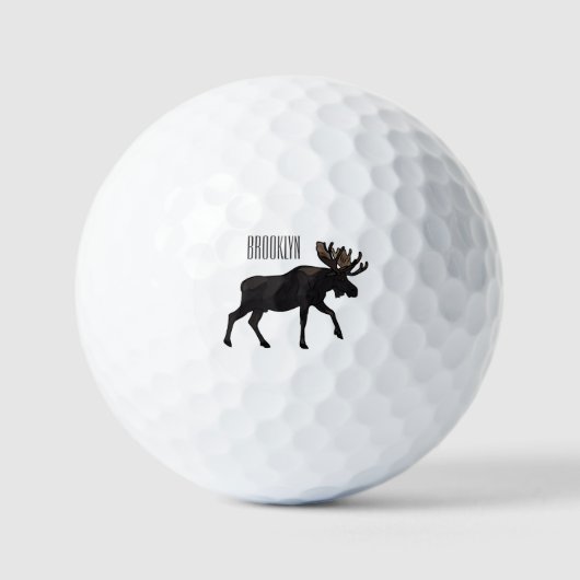 Moose cartoon illustratie golfballen (Voorkant)