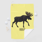 Moose cartoon illustratie golfhanddoek (Insitu)
