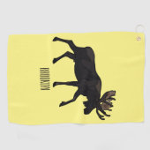 Moose cartoon illustratie golfhanddoek (Horizontaal)
