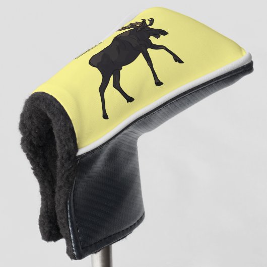 Moose cartoon illustratie golfheadcover (3/4 voorkant)
