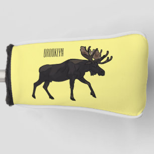 Moose cartoon illustratie golfheadcover