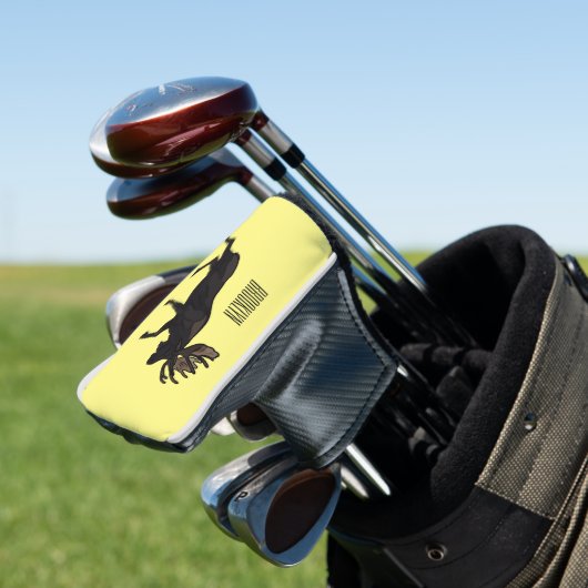 Moose cartoon illustratie golfheadcover (Insitu)