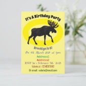 Moose cartoon illustratie kaart (Staand voorkant)