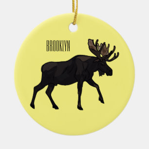 Moose cartoon illustratie keramisch ornament