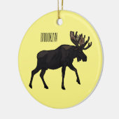 Moose cartoon illustratie keramisch ornament (Links)