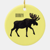Moose cartoon illustratie keramisch ornament (Achterkant)
