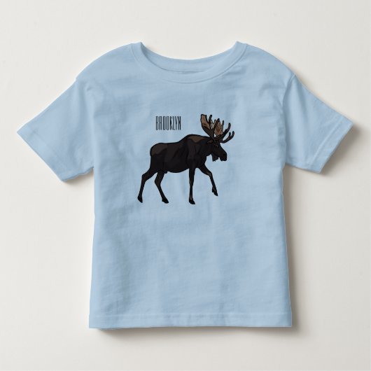 Moose cartoon illustratie kinder shirts (Voorkant)