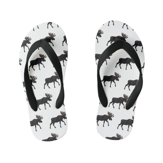 Moose cartoon illustratie kinder teenslippers (Voetbed)