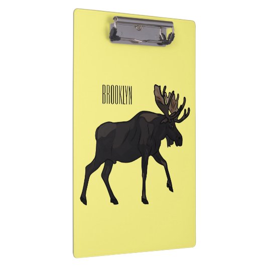 Moose cartoon illustratie klembord (Rechts)
