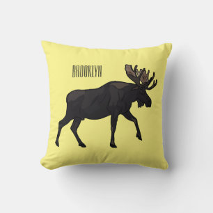 Moose cartoon illustratie kussen