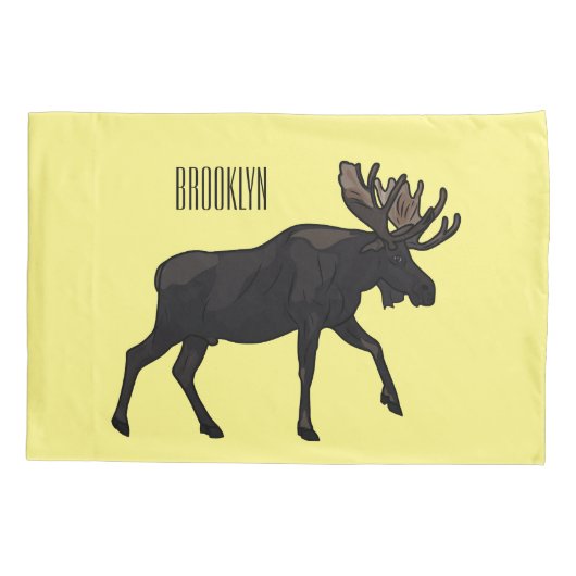 Moose cartoon illustratie kussensloop (Achterkant)