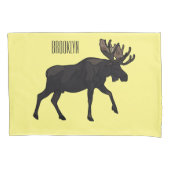 Moose cartoon illustratie kussensloop (Voorkant)