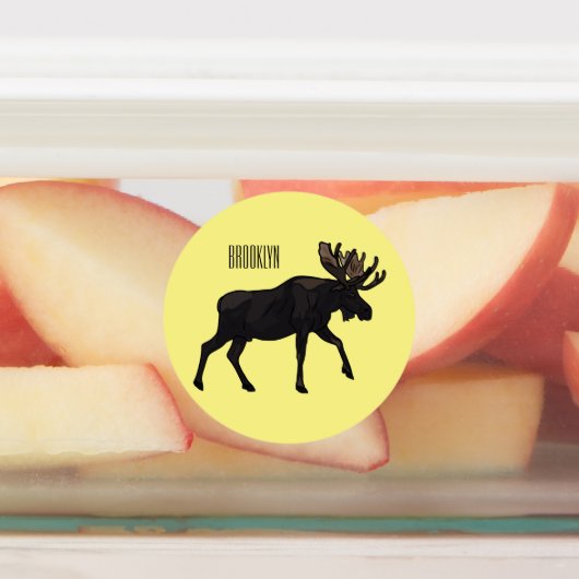 Moose cartoon illustratie labels (Aangebracht)