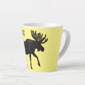 Moose cartoon illustratie latte mok (Rechterhoek)