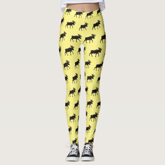 Moose cartoon illustratie leggings (Voorkant)