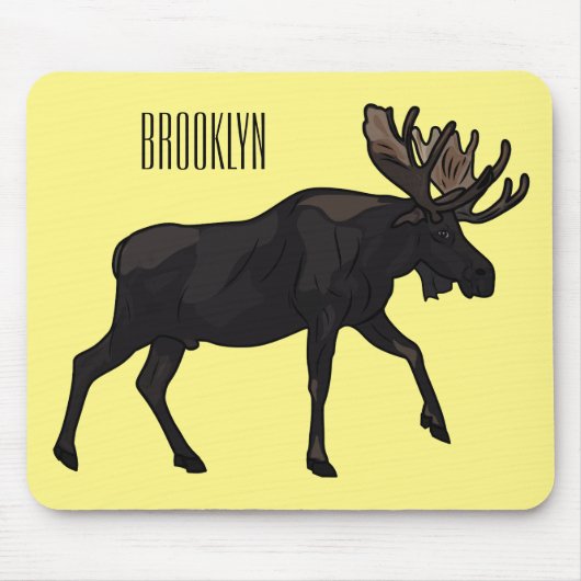 Moose cartoon illustratie muismat (Voorkant)