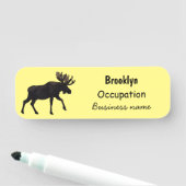 Moose cartoon illustratie naamplaatje (In situ)