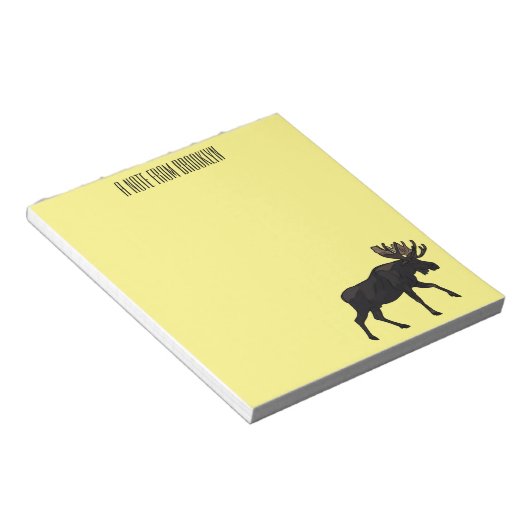 Moose cartoon illustratie notitieblok (Schuin)