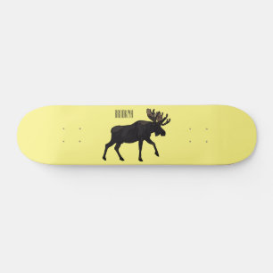 Moose cartoon illustratie persoonlijk skateboard