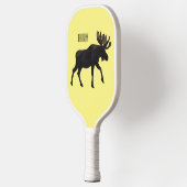Moose cartoon illustratie pickleball paddle (Links)