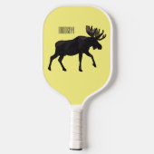 Moose cartoon illustratie pickleball paddle (Achterkant)