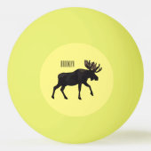 Moose cartoon illustratie pingpongbal (Voorkant)