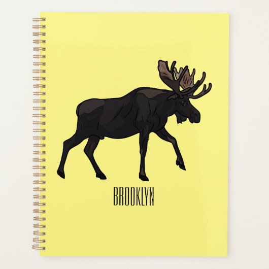 Moose cartoon illustratie planner (Voorkant)