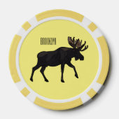 Moose cartoon illustratie poker chips (Achterkant)