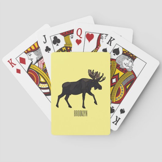 Moose cartoon illustratie pokerkaarten (Achterkant)