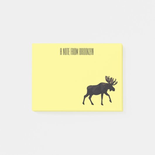 Moose cartoon illustratie post-it® notes (Voorkant)