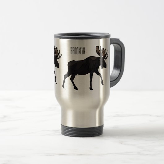 Moose cartoon illustratie reisbeker (Voorkant rechts)