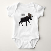 Moose cartoon illustratie romper (Voorkant)