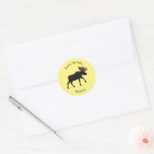 Moose cartoon illustratie ronde sticker (Envelop)