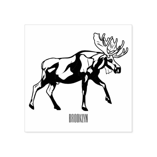 Moose cartoon illustratie rubberstempel (Afrduk)