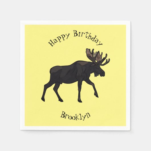 Moose cartoon illustratie servet (Voorkant)