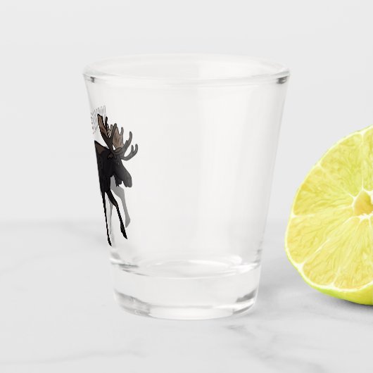 Moose cartoon illustratie shot glas (Rechts)