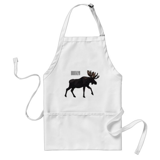 Moose cartoon illustratie standaard schort (Voorkant)