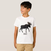 Moose cartoon illustratie t-shirt (Voorkant volledig)